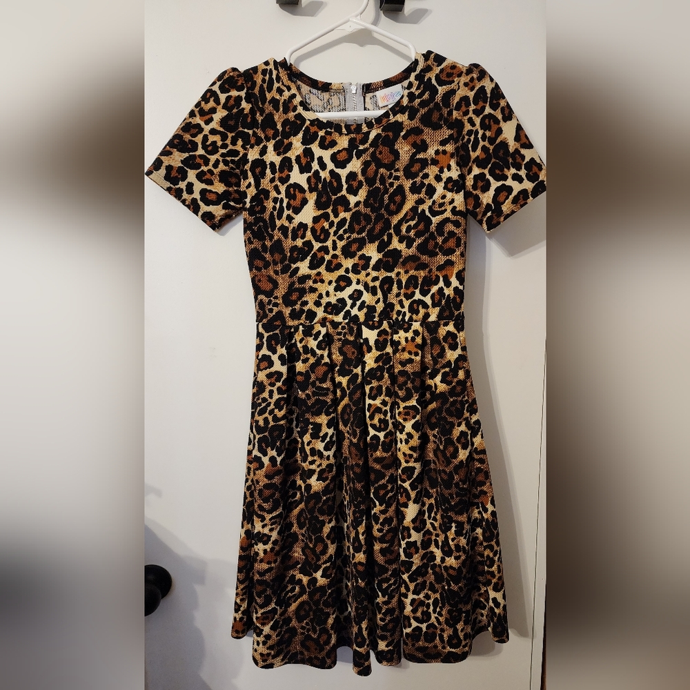 Lularoe lepoard dress with pockets